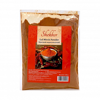 Shekhor Красный перец молотый Индия / Lal Mirch Powder / специи, приправы чили Шехор 100 г