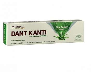 DANT KANTI ALOE POWER Gel Patanjali / Дант Канти Алоэ Вера зубная паста-гель, 150 г